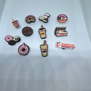 Lot of 11 Dunkin’ Donuts Shoe Charms – Coffee & Donut Theme for Clogs 🍩☕🧡